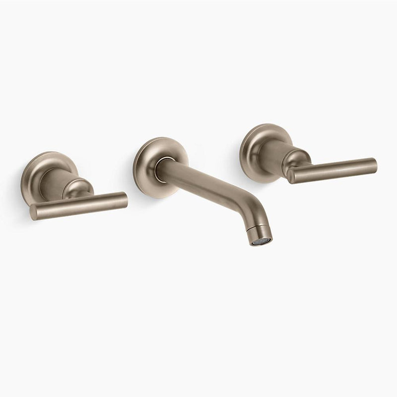 Purist Wall Mount Two-Handle Bathroom Faucet in Vibrant Brushed Bronze