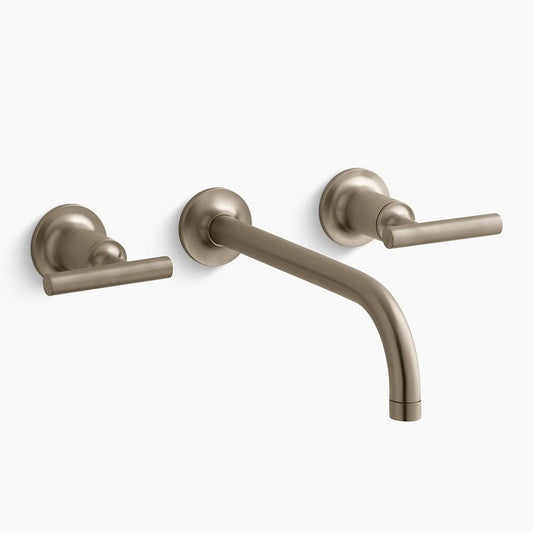 Purist 9" Wall Mount Two-Handle Bathroom Faucet in Vibrant Brushed Bronze