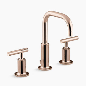 Purist Widespread Two-Handle Vanity Faucet in Vibrant Rose Gold