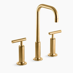 Purist 11.44' Widespread Two-Handle Bathroom Faucet in Vibrant Brushed Moderne Brass