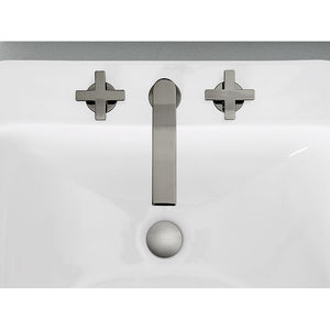 Composed Widespread Cross Two-Handle Bathroom Faucet in Matte Black