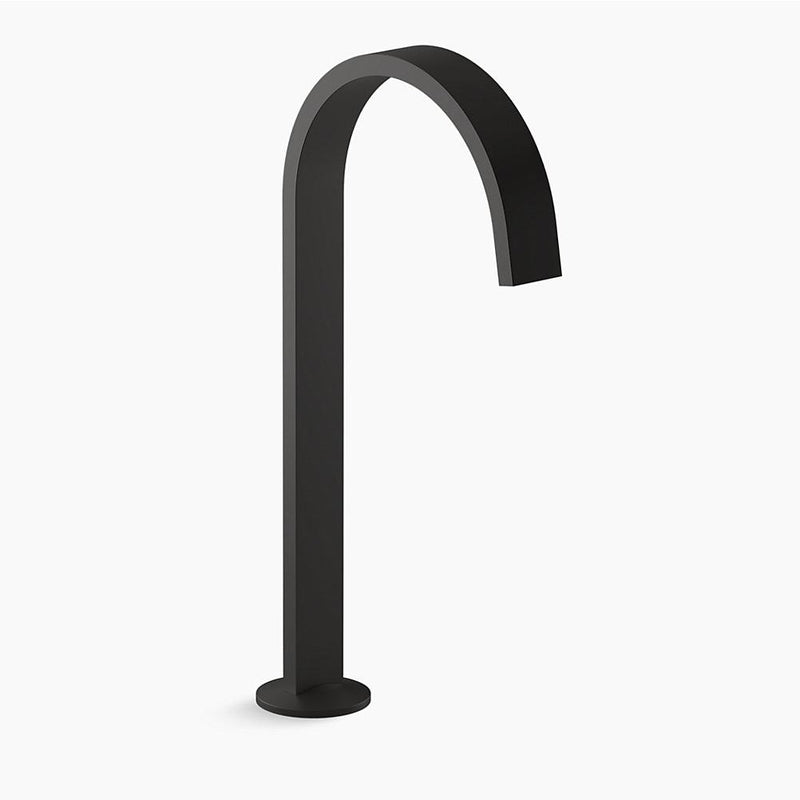 Components Tall Bathroom Faucet Spout in Matte Black - Less Handles