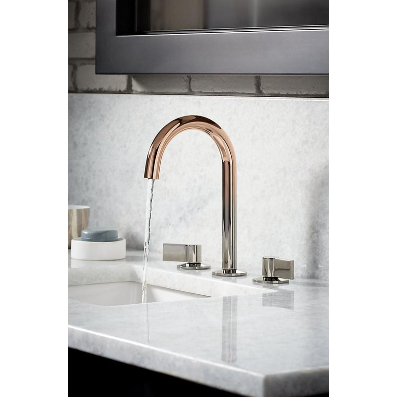 Components Bathroom Faucet Spout in Vibrant Ombre Rose Gold/Polished Nickel - Less Handles