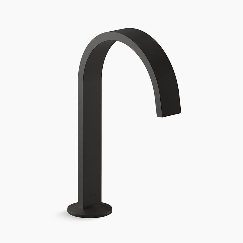 Components Bathroom Faucet Ribbon Spout in Matte Black - Less Handles