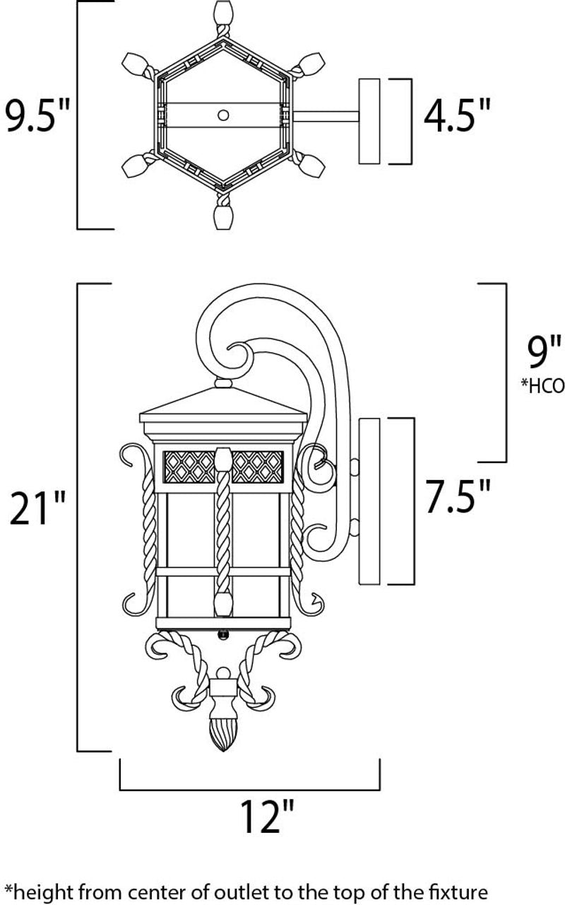 Scottsdale 9.5' Single Light Outdoor Wall Mount Light in Country Forge