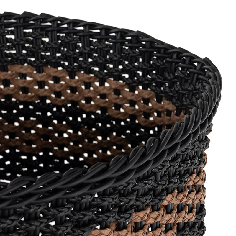 Naida Grass Roots Outdoor Basket in Black Braided Weave (22' x 22' x 24')