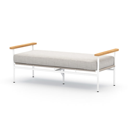 Aroba Solano Outdoor Bench in Natural Teak FSC and Stone Grey (52.75" x 23.75" x 19")