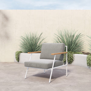 Aroba Solano Outdoor Chair in Natural Teak FSC and Faye Ash (29' x 32' x 28.75')