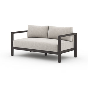 Solano 2-Seat Outdoor Sofa in Stone Grey & Bronze (59.8' x 32.3' x 24.5')