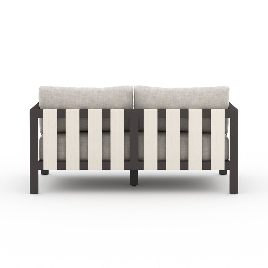 Solano 2-Seat Outdoor Sofa in Stone Grey & Bronze (59.8' x 32.3' x 24.5')