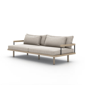 Nelson Solano Outdoor Sofa in Stone Grey and Bronze and Washed Brown FSC (94.5' x 37.5' x 31.75')