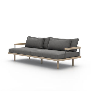Nelson Solano Outdoor Sofa in Charcoal and Bronze and Washed Brown FSC (94.5' x 37.5' x 31.75')