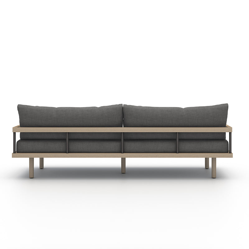 Nelson Solano Outdoor Sofa in Charcoal and Bronze and Washed Brown FSC (94.5' x 37.5' x 31.75')
