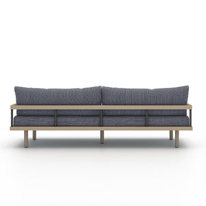 Nelson Solano Outdoor Sofa in Faye Navy and Bronze and Washed Brown FSC (94.5' x 37.5' x 31.75')