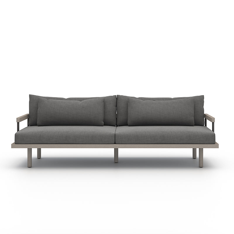 Nelson Solano Outdoor Sofa in Charcoal and Bronze and Weathered Grey FSC (94.5' x 37.5' x 31.75')