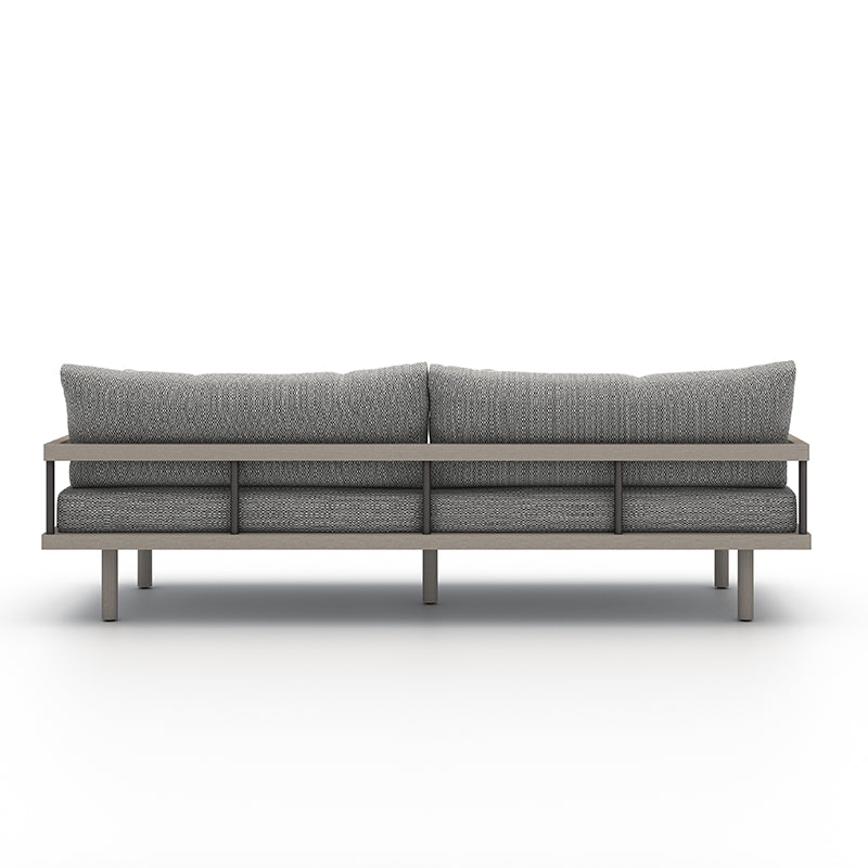 Nelson Solano Outdoor Sofa in Faye Ash and Bronze and Weathered Grey FSC (94.5' x 37.5' x 31.75')