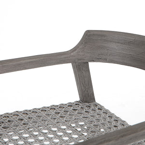 Elva Grass Roots Outdoor Dining Chair in Weathered Grey Teak (21' x 21.25' x 28')