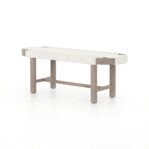 Sumner Solano Outdoor Bench in White Rope (50' x 17.5' x 18')