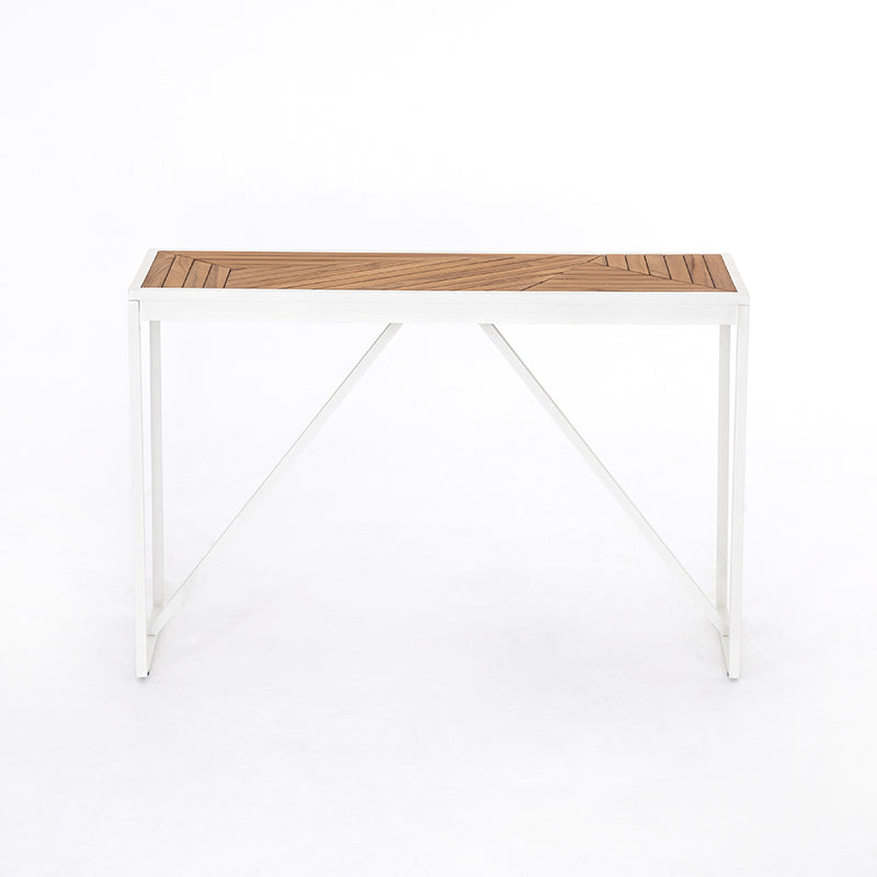 Maeve Solano Outdoor Console Table in White Aluminum (46' x 15' x 30.25')