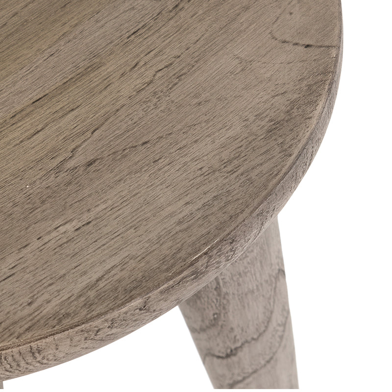 Zuri Grass Roots Outdoor End Table in Weathered Grey Teak (18' x 18' x 20')