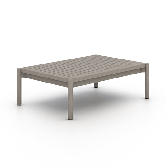 Nelson Solano Outdoor Coffee Table in Weathered Grey FSC (49.25" x 33.5" x 15.75")