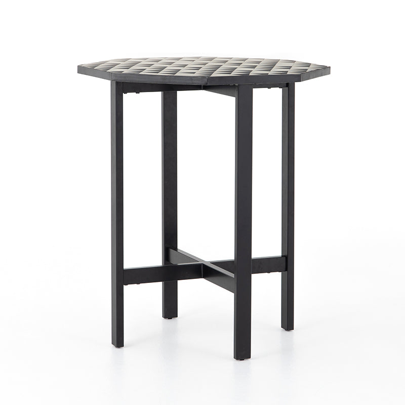 Troy Thayer Outdoor Bar Table in Black Steel (35.5' x 35.5' x 42')