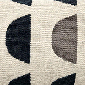 Domingo Nomad Half Circle Outdoor Pillow in Coconut Milk and Flat Black and White (24' x 0' x 16')