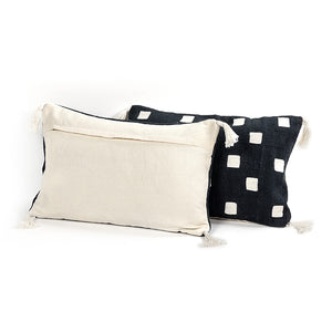 Domingo Nomad Square Outdoor Pillow in Coconut Milk and Flat Black and White (24' x 0' x 16')