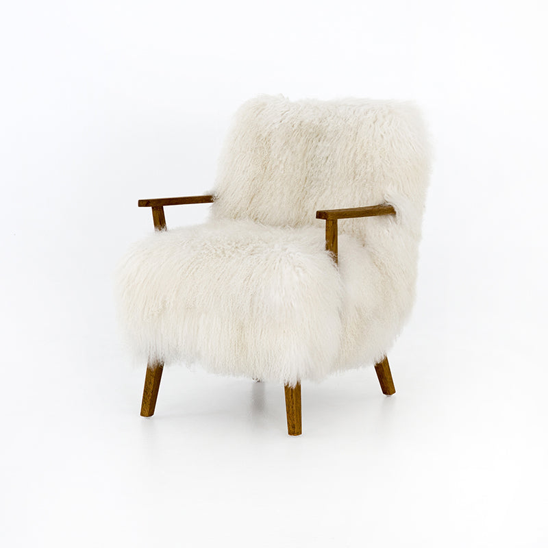 Ashland Chair in Mongolia Cream Faux Fur (24.5' x 29.25' x 32')