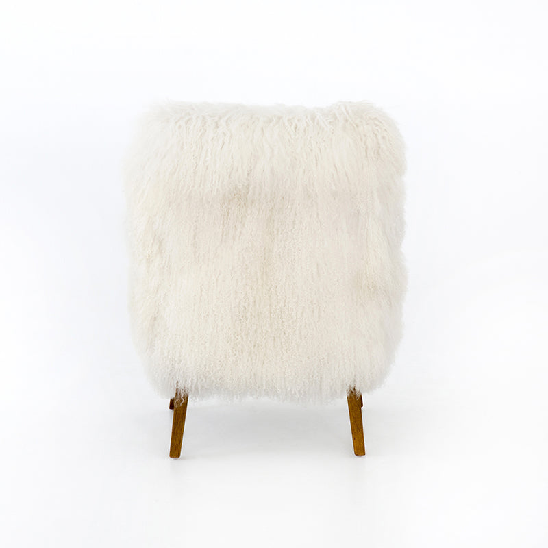 Ashland Chair in Mongolia Cream Fur (24.5' x 29.25' x 32')