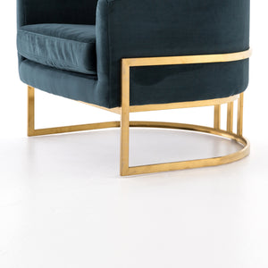 Ashford Chair in Bella Jasper & Satin Brass (29' x 29.25' x 26.5')