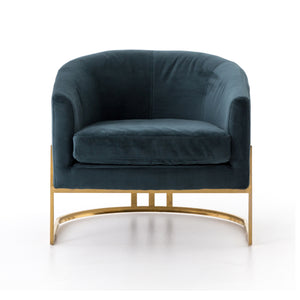 Ashford Chair in Bella Jasper & Satin Brass (29' x 29.25' x 26.5')