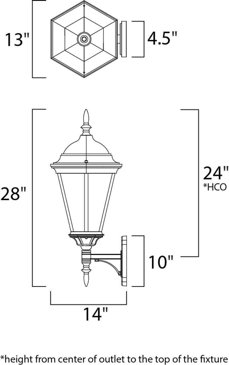 Westlake 28' 3 Light Outdoor Wall Mount Light in Black