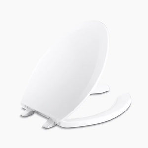 Lustra Elongated 1' Toilet Seat in White with Antimicrobial Agent