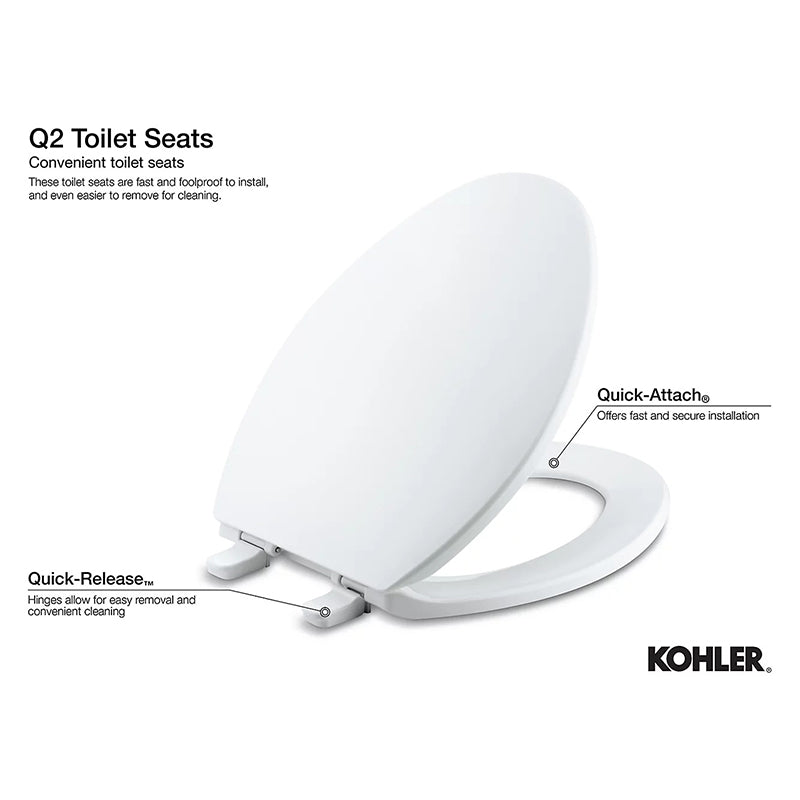 Lustra Quick-Release Round Toilet Seat in White