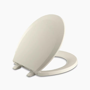 Lustra Quick-Release Round Toilet Seat in Almond