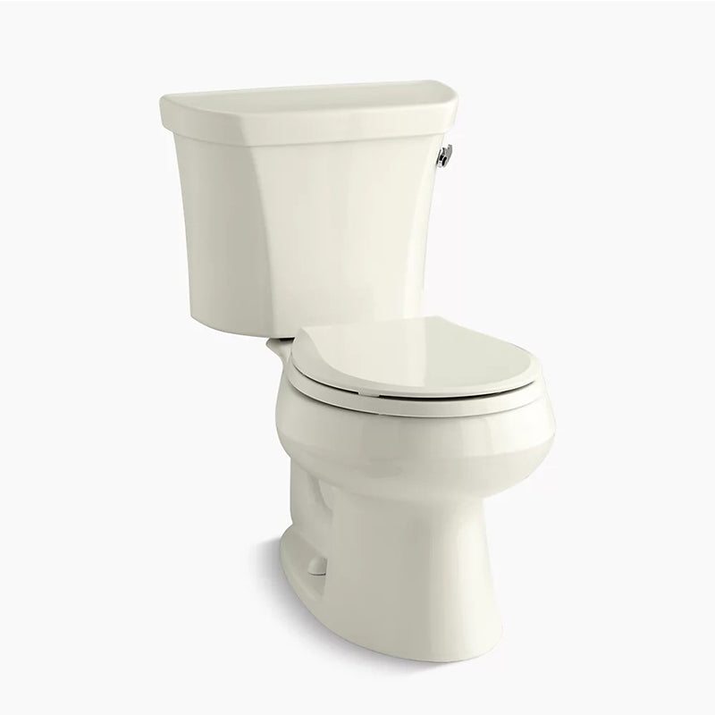 Wellworth Round 1.28 gpf Two-Piece Toilet in Biscuit with Right Hand Trip Lever
