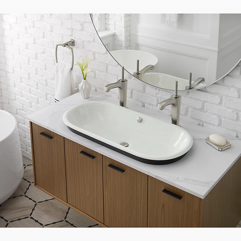 Iron Plains Capsule 15.63' x 33' x 6.69' Enameled Cast Iron Dual-Mount Bathroom Sink in White