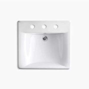 Soho 18' x 20' x 7.5' Vitreous China Wall Mount Bathroom Sink in White - Widespread Faucet Holes