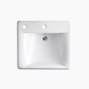Soho 18' x 20' x 7.5' Vitreous China Wall Mount Bathroom Sink in White - Left Soap Dispenser Hole