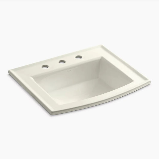 Archer 19.44" x 22.63" x 7.88" Vitreous China Drop-In Bathroom Sink in Biscuit