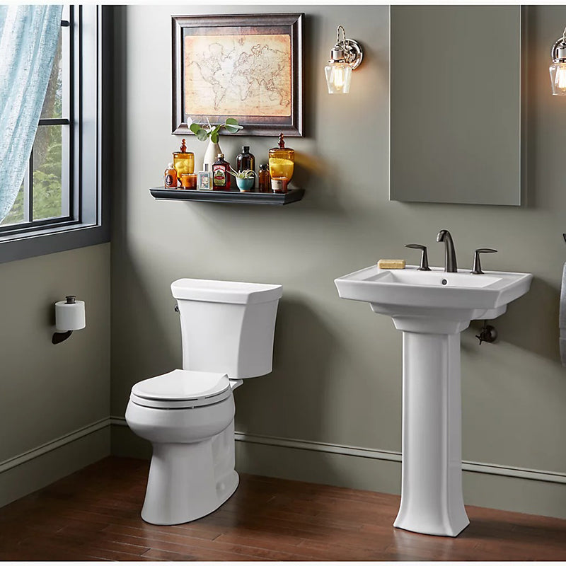 Archer 20.44' x 23.94' x 35.25' Vitreous China Pedestal Bathroom Sink in Biscuit