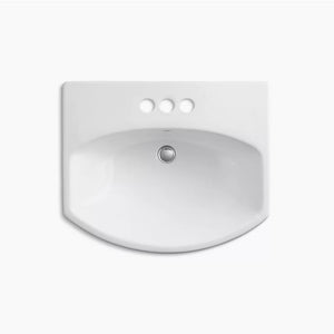 Cimarron 18.88' x 22.75' x 34.5' Vitreous China Pedestal Bathroom Sink in White - Centerset Faucet Holes