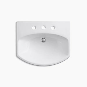 Cimarron 18.88' x 22.75' x 34.5' Vitreous China Pedestal Bathroom Sink in White - Widespread Faucet Holes