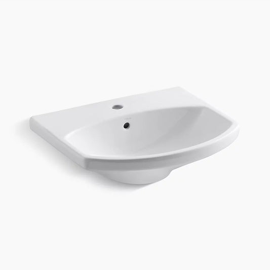 Cimarron 18.88" x 22.75" x 7.69" Vitreous China Pedestal Bathroom Sink in White