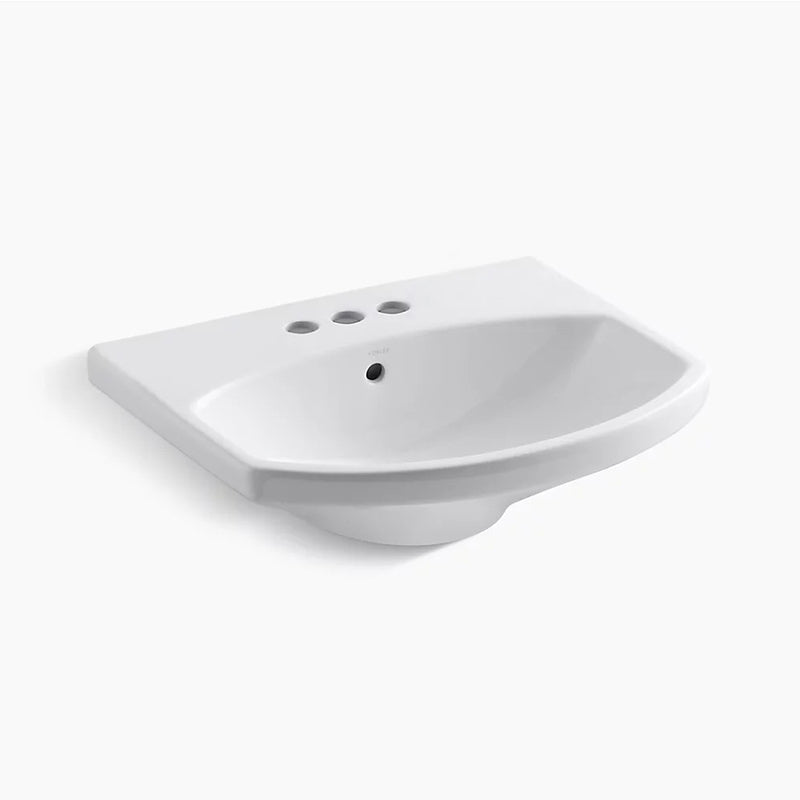 Cimarron 18.88' x 22.75' x 7.69' Vitreous China Pedestal Bathroom Sink in White - Centerset Faucet Holes