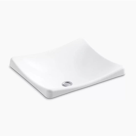 DemiLav Wading Pool 15.63" x 18.25" x 7" Enameled Cast Iron Vessel Bathroom Sink in White