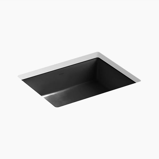 Verticyl Rectangle 15.63" x 19.81" x 6.75" Vitreous China Undermount Bathroom Sink in Black Black