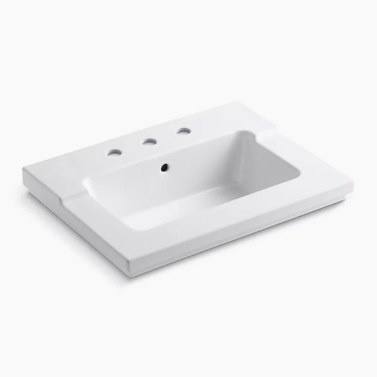 Tresham 19.06" x 25.44" x 7.88" Vitreous China Console Bathroom Sink in White