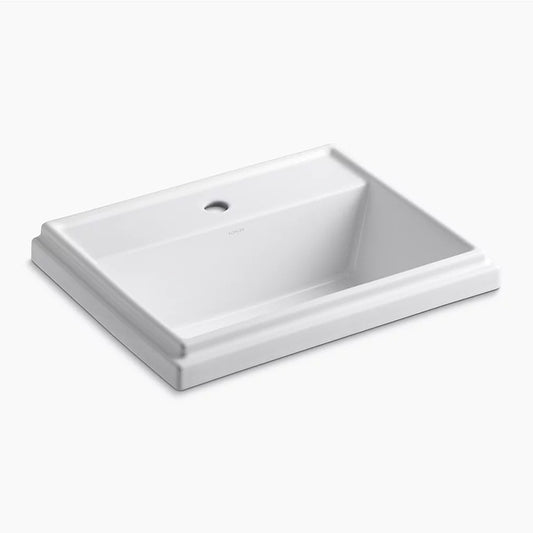 Tresham Rectangle 16.56" x 21.81" x 8.06" Vitreous China Drop-In Bathroom Sink in White